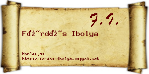 Fördős Ibolya névjegykártya